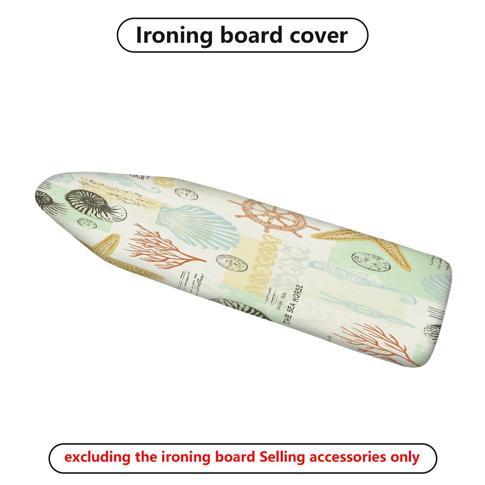 1-Piece Seashell Nautical Ocean  Ironing Board Cover, Universal Size, Without Board