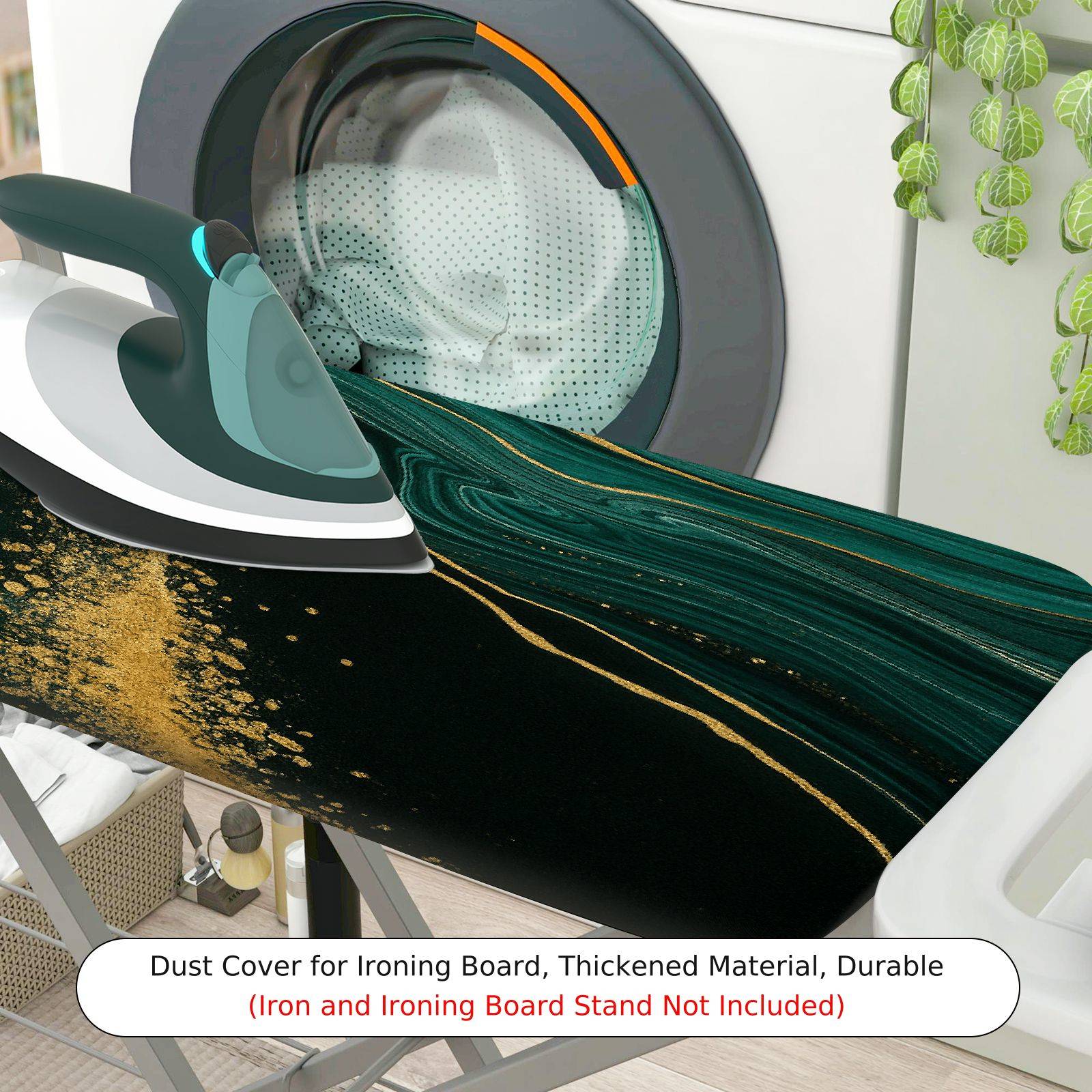 1-Piece Abstract Swirl Gold  Ironing Board Cover, Universal Size, Without Board