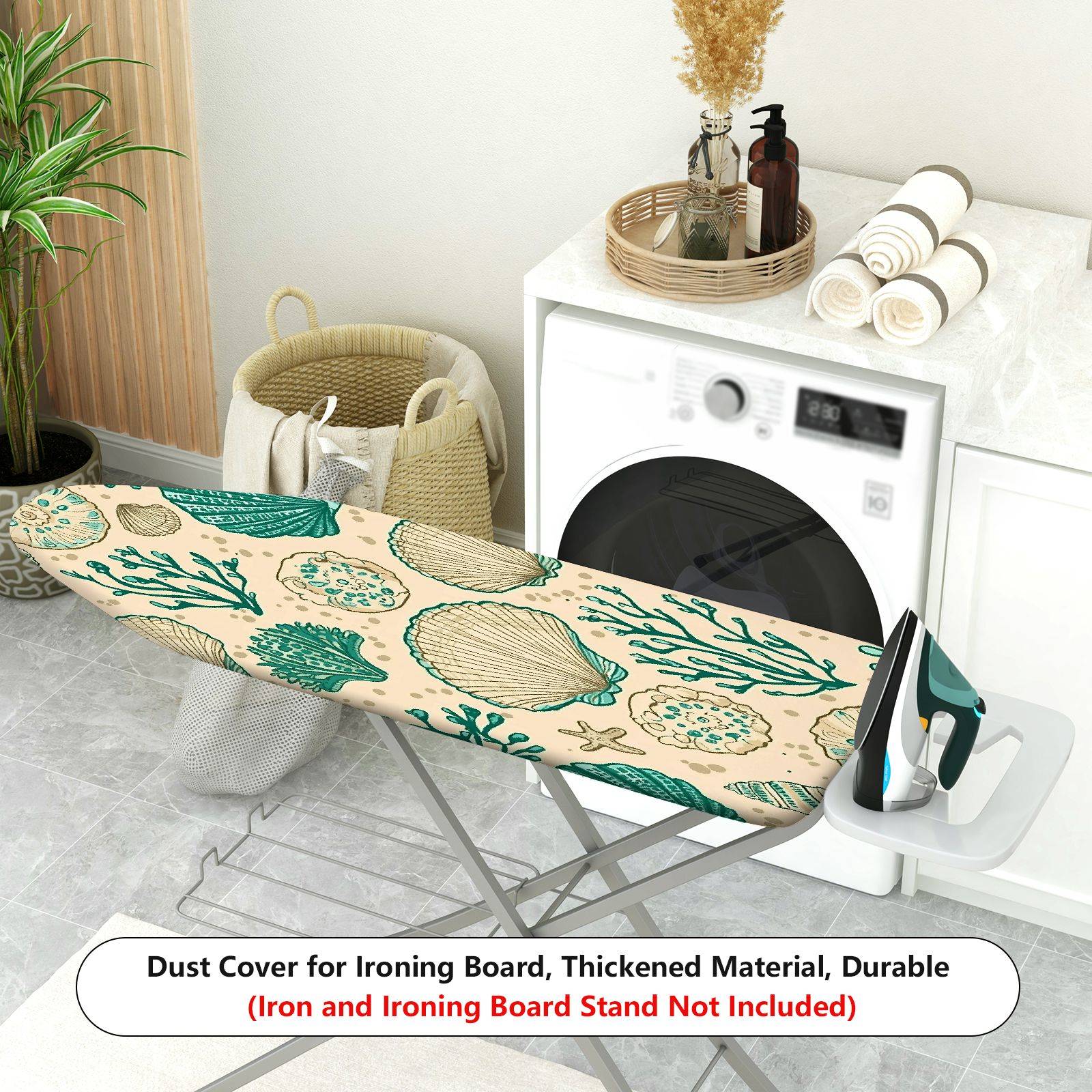 1-Piece Seashell Coral Ocean  Ironing Board Cover, Universal Size, Without Board