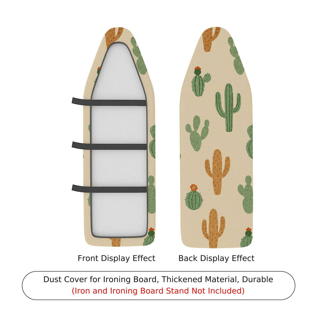 1-Piece Cactus Pattern Green Beige  Ironing Board Cover, Universal Size, Without Board
