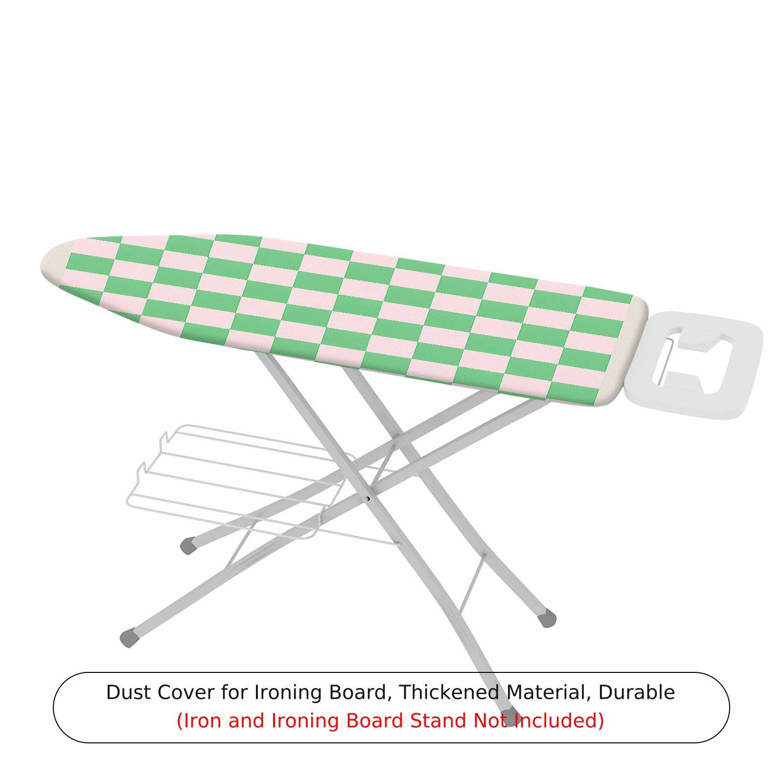 1-Piece Checkerboard Pattern Green Pink  Ironing Board Cover, Universal Size, Without Board