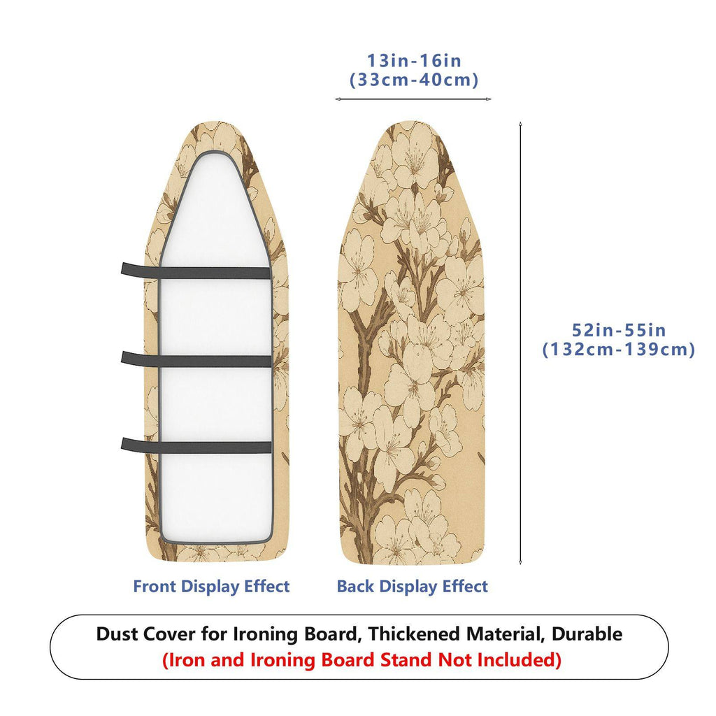 1-Piece Floral Blossom Beige  Ironing Board Cover, Universal Size, Without Board