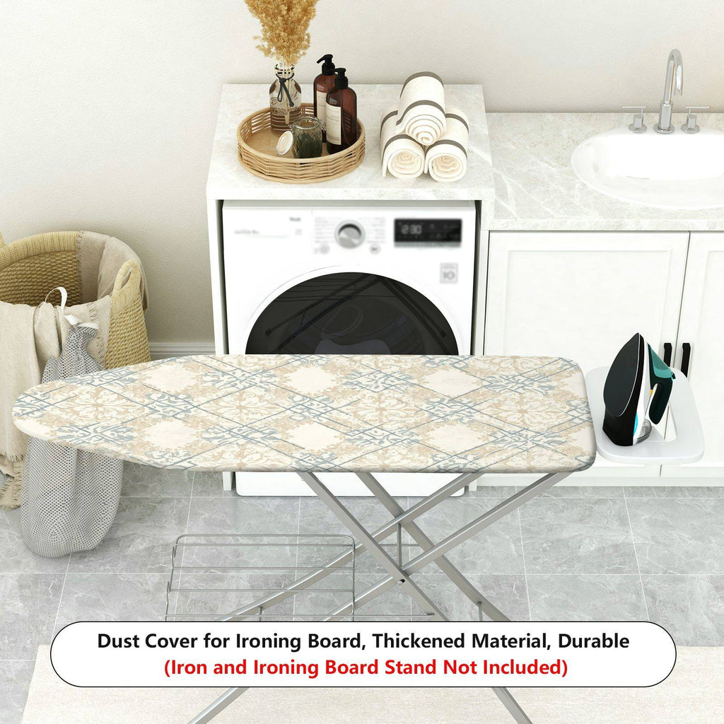 1-Piece Floral Elegant Beige  Ironing Board Cover, Universal Size, Without Board