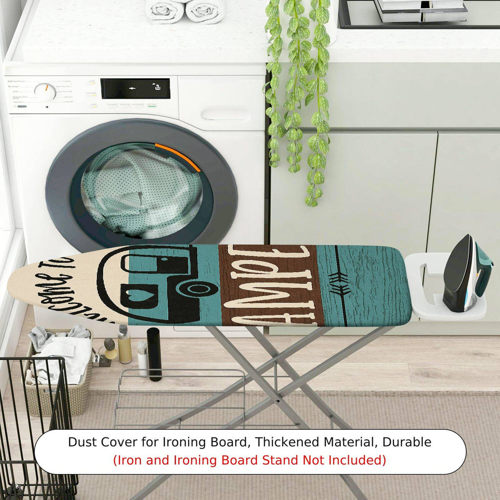 1-Piece Camper Retro Travel Adventure  Ironing Board Cover, Universal Size, Without Board
