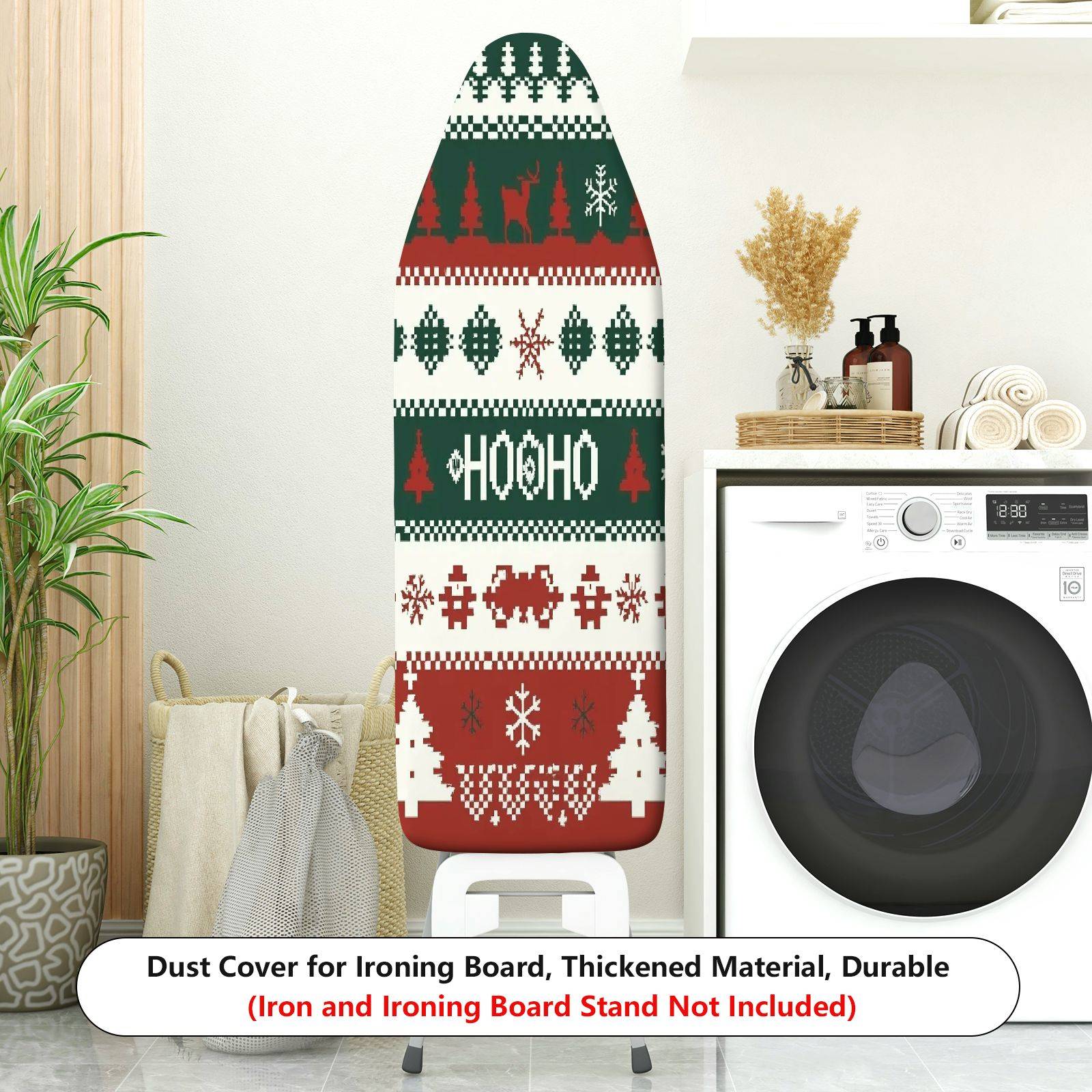 1-Piece Reindeer Christmas Snowflake  Ironing Board Cover, Universal Size, Without Board