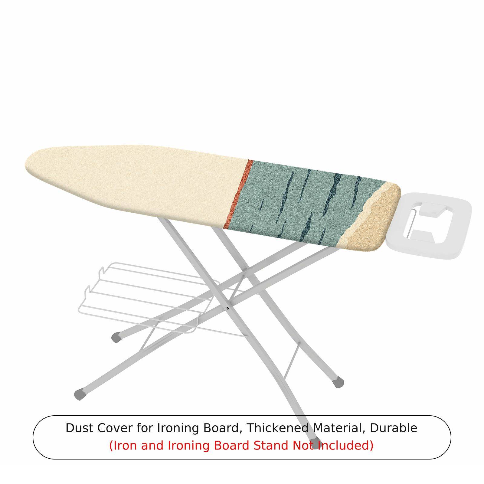 1-Piece Geometric Art Blue Beige  Ironing Board Cover, Universal Size, Without Board