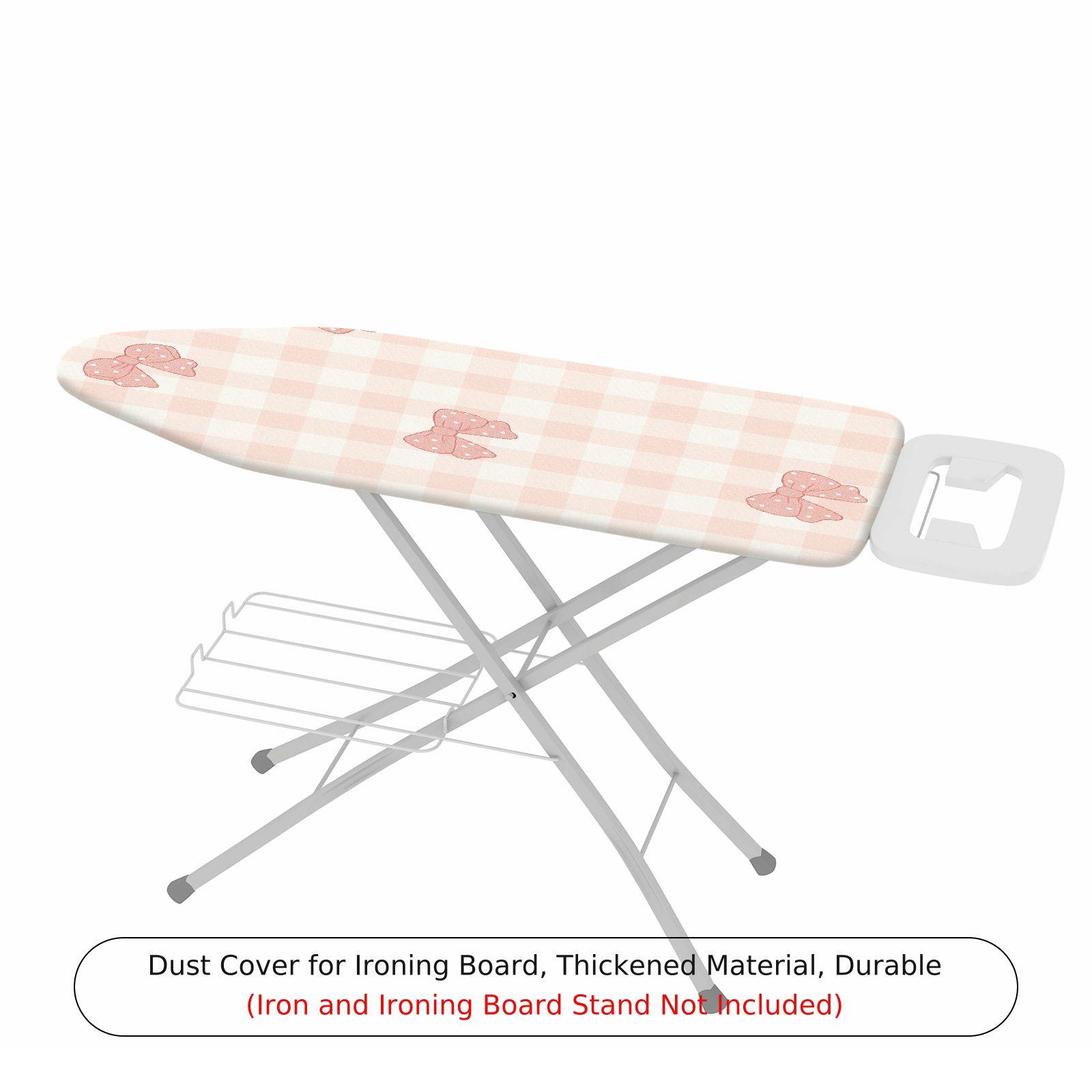 1-Piece Plaid Pink Bow  Ironing Board Cover, Universal Size, Without Board