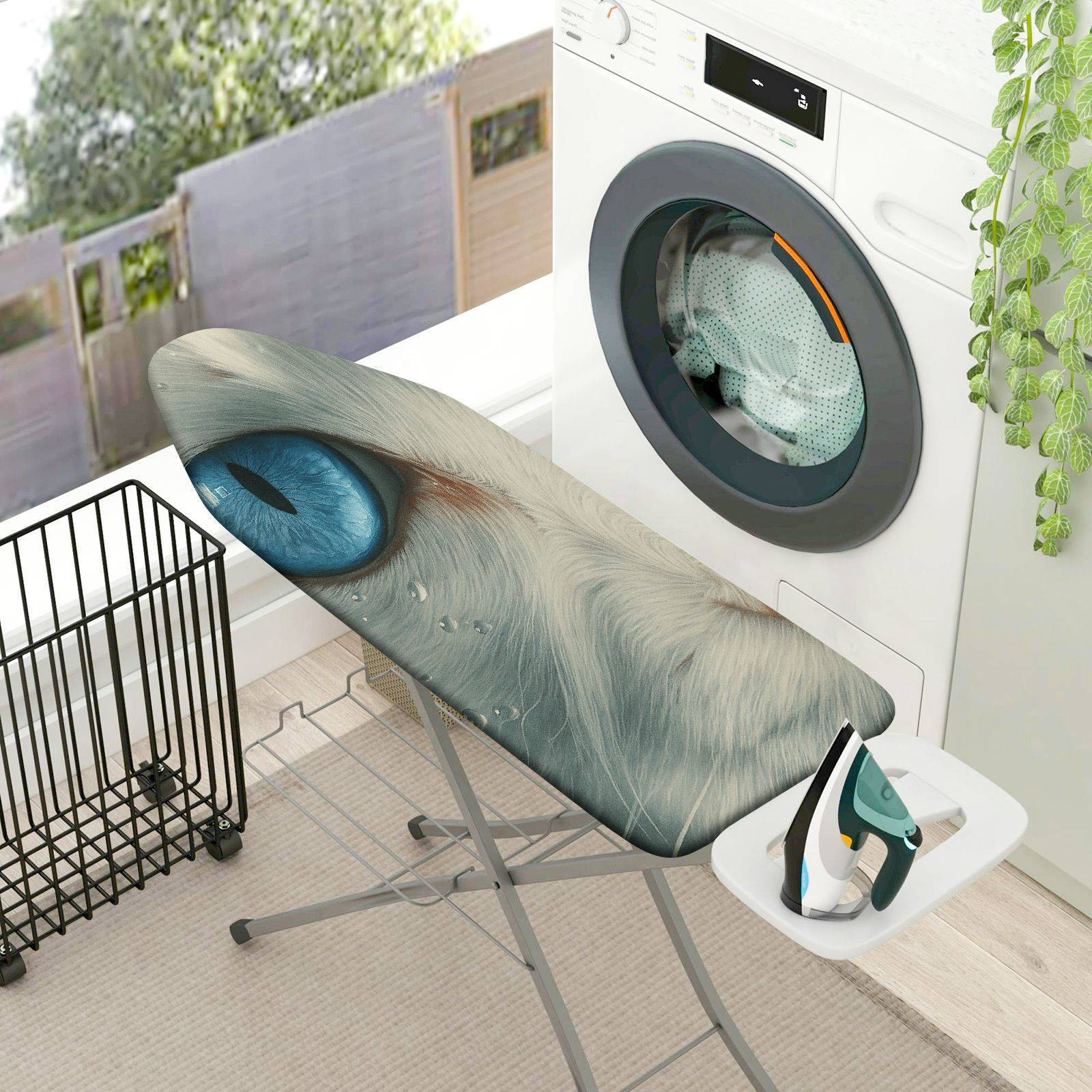 1-Piece Cat Eye Animal Print Blue  Ironing Board Cover, Universal Size, Without Board