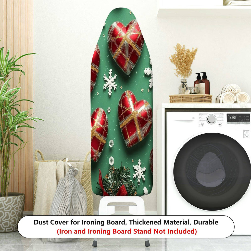 1-Piece Heart Snowflake Christmas  Ironing Board Cover, Universal Size, Without Board