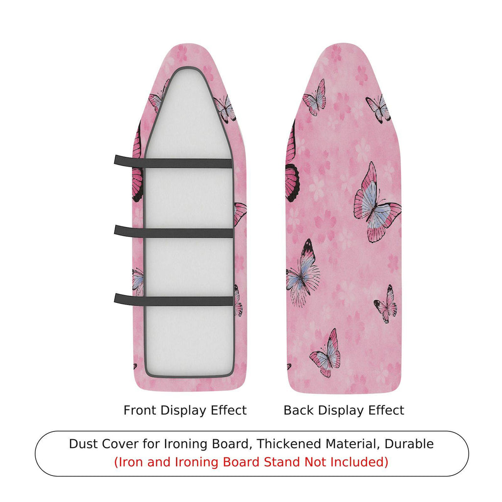 1-Piece Pink Butterfly Floral  Ironing Board Cover, Universal Size, Without Board