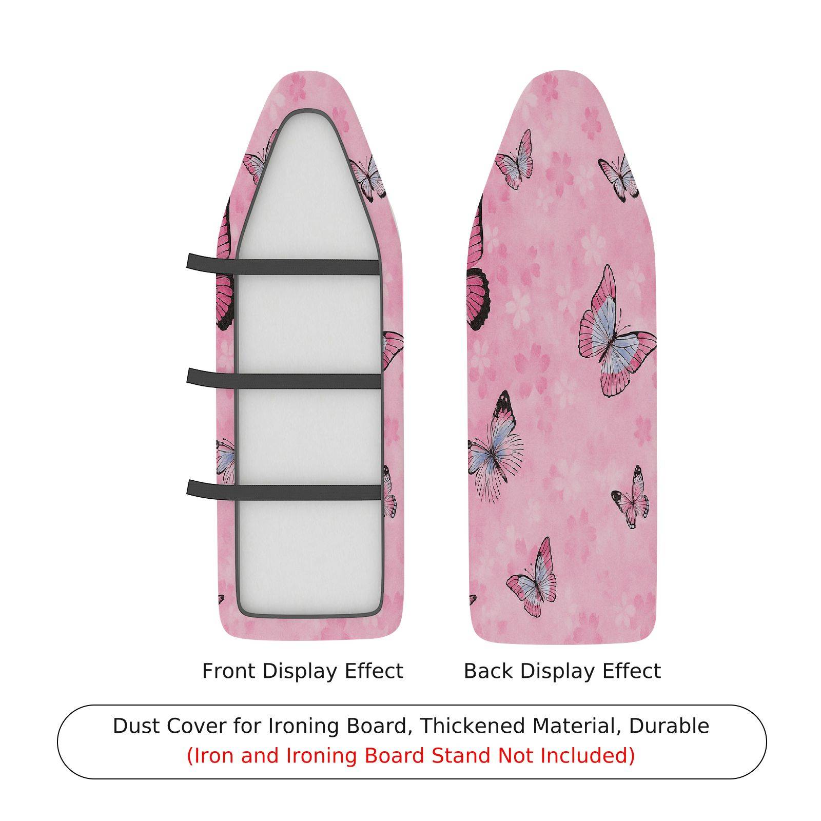 1-Piece Pink Butterfly Floral  Ironing Board Cover, Universal Size, Without Board