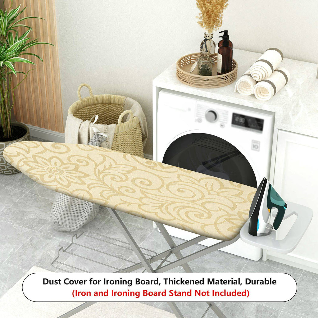 1-Piece Floral Pattern Beige Elegant  Ironing Board Cover, Universal Size, Without Board