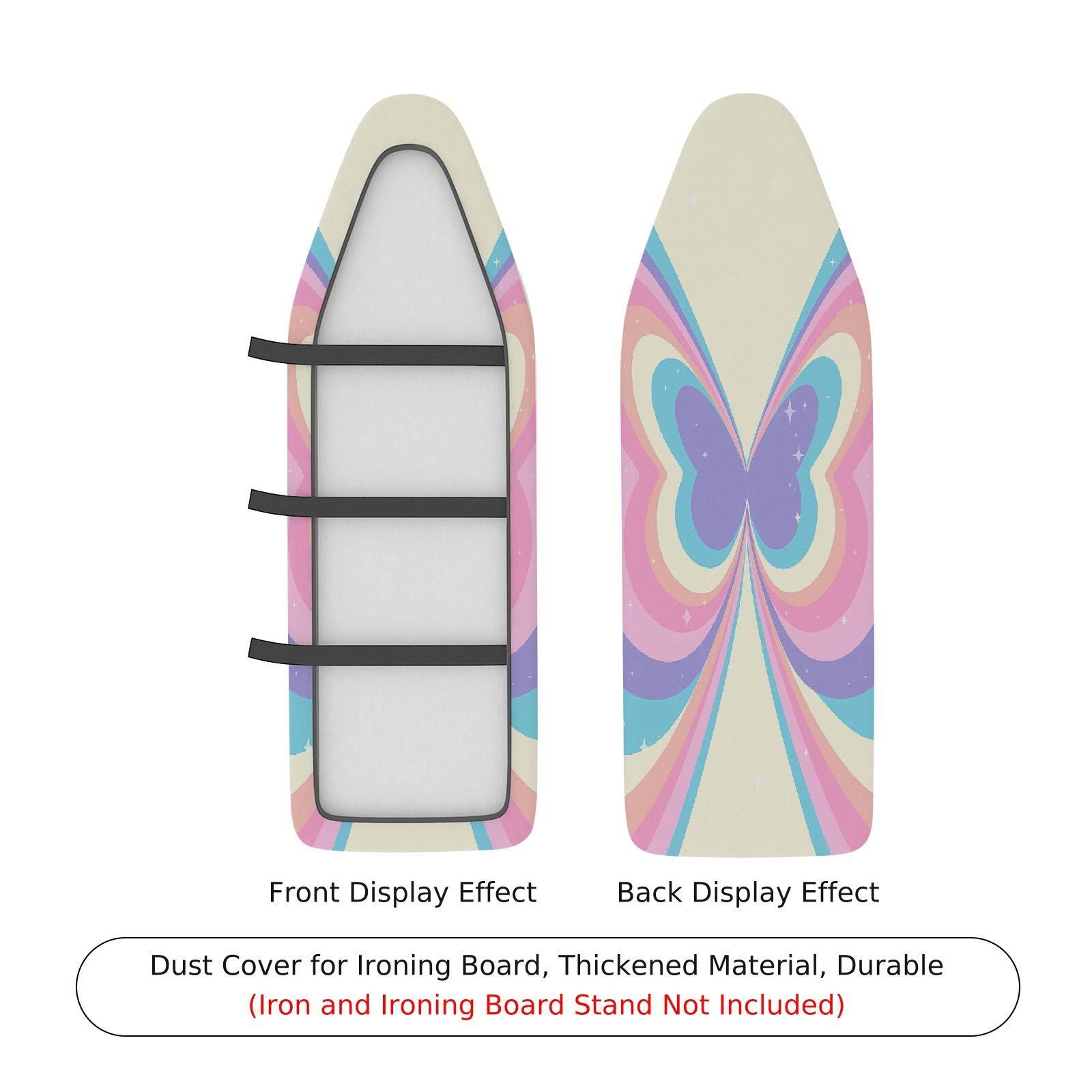 1-Piece Colorful Retro Butterfly  Ironing Board Cover, Universal Size, Without Board