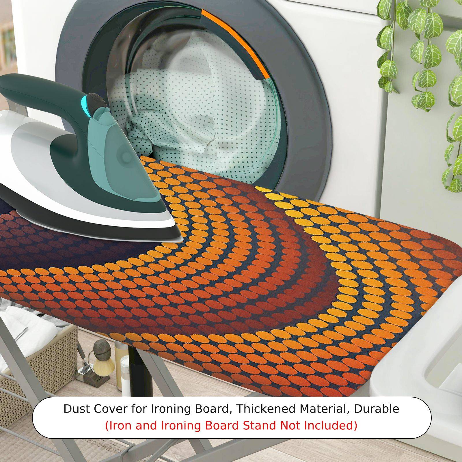 1-Piece Retro Orange Scales  Ironing Board Cover, Universal Size, Without Board