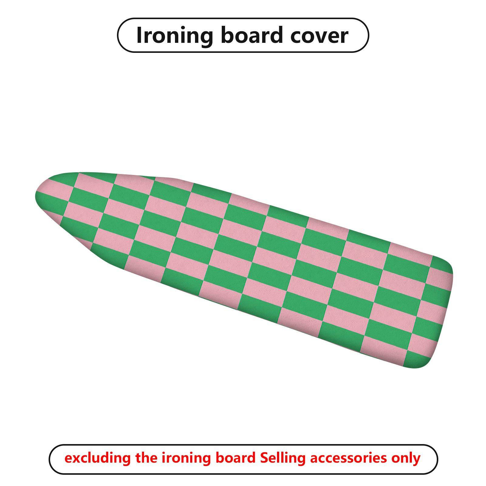 1-Piece Checkered Pink Green Plaid  Ironing Board Cover, Universal Size, Without Board