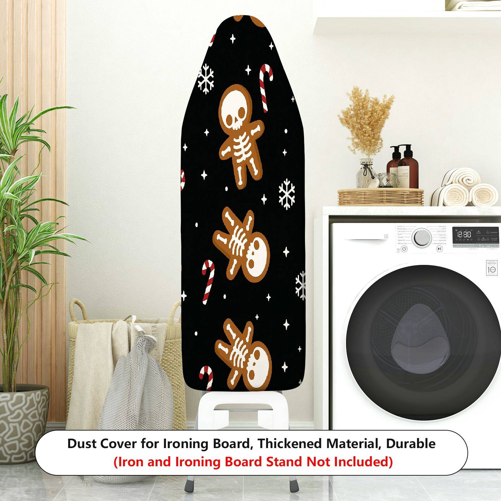 1-Piece Christmas Skull Candy  Ironing Board Cover, Universal Size, Without Board
