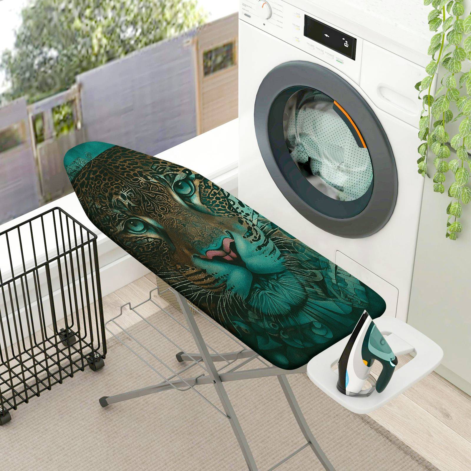 1-Piece Leopard Animal Art  Ironing Board Cover, Universal Size, Without Board