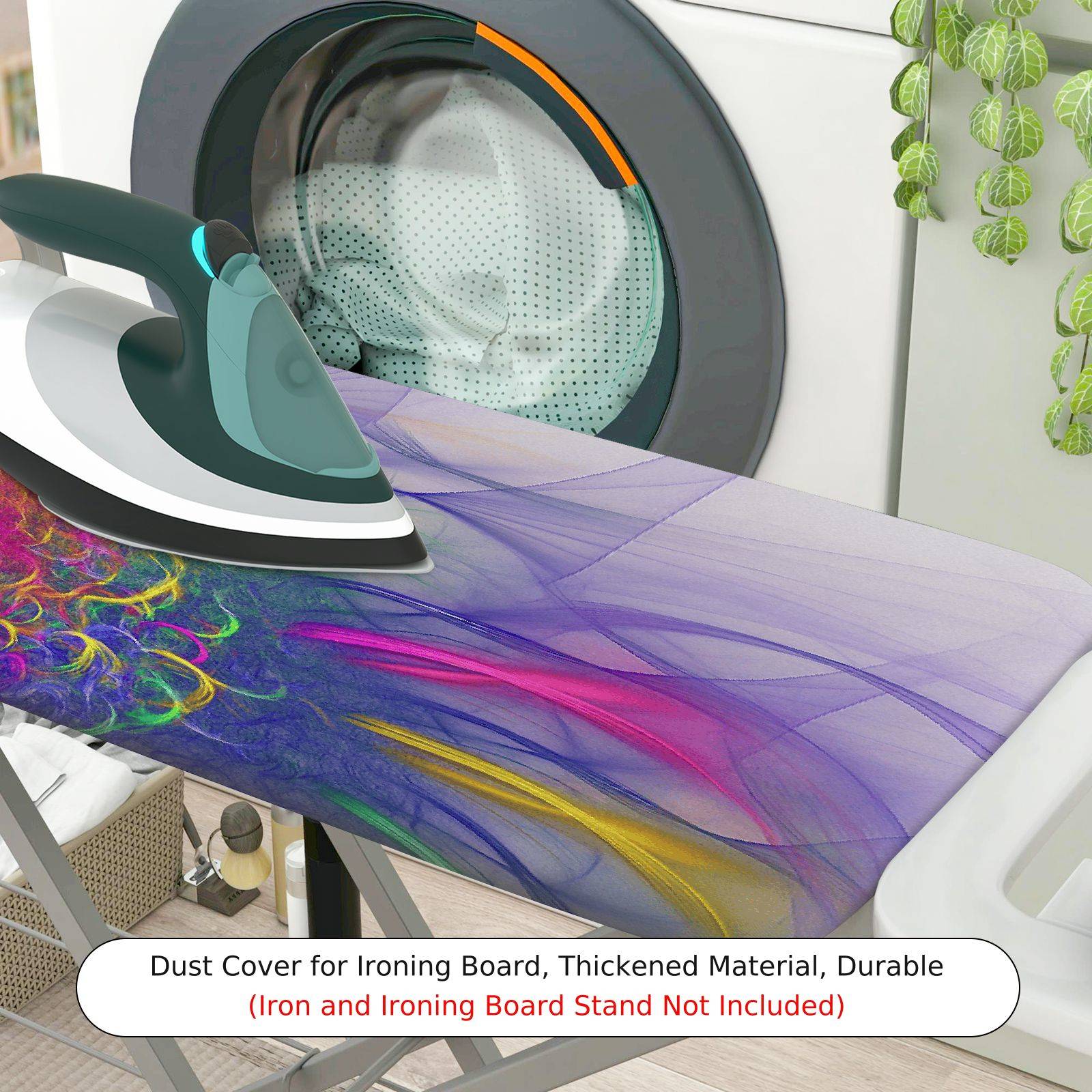 1-Piece Abstract Swirl Colorful Pattern  Ironing Board Cover, Universal Size, Without Board