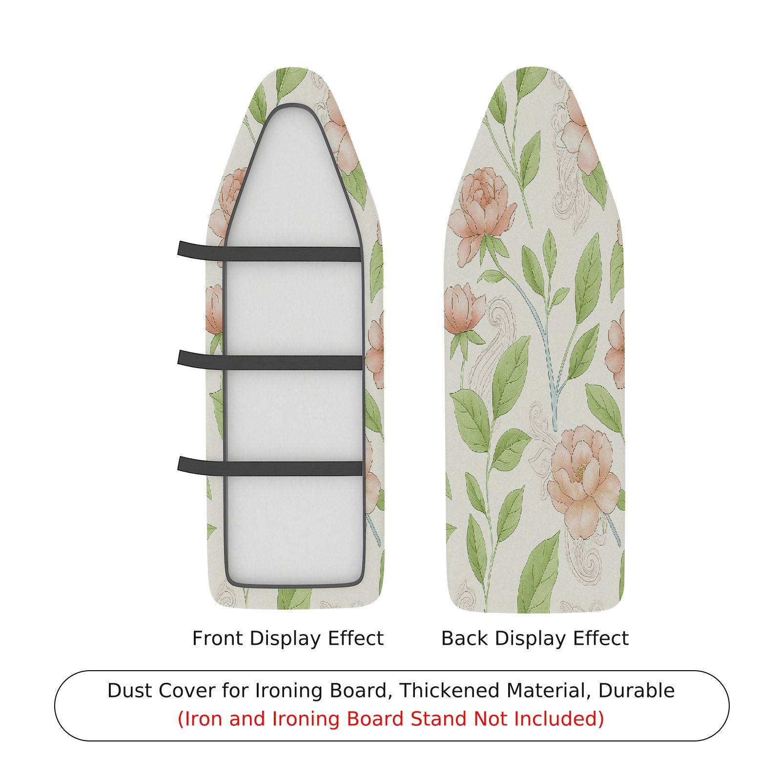 1-Piece Floral Leaf Pattern Beige  Ironing Board Cover, Universal Size, Without Board