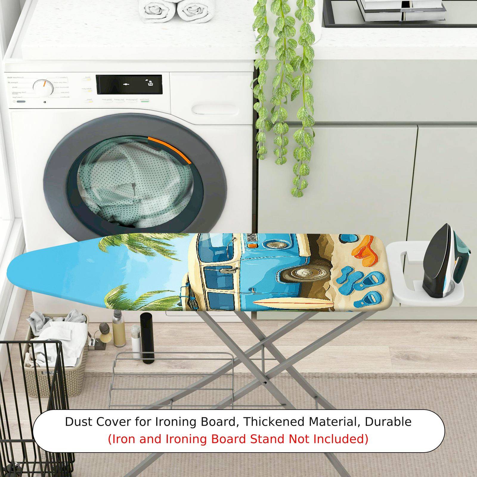1-Piece Retro Travel Beach  Ironing Board Cover, Universal Size, Without Board