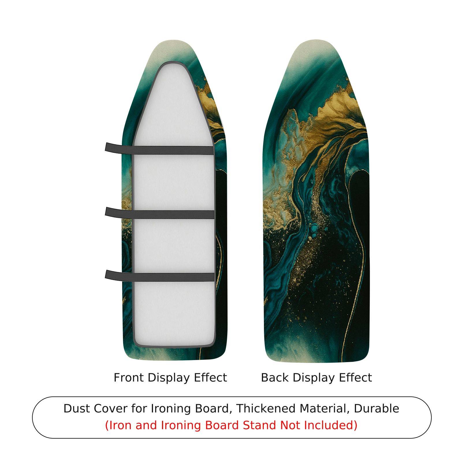 1-Piece Abstract Art Elegant Waves Marble  Ironing Board Cover, Universal Size, Without Board
