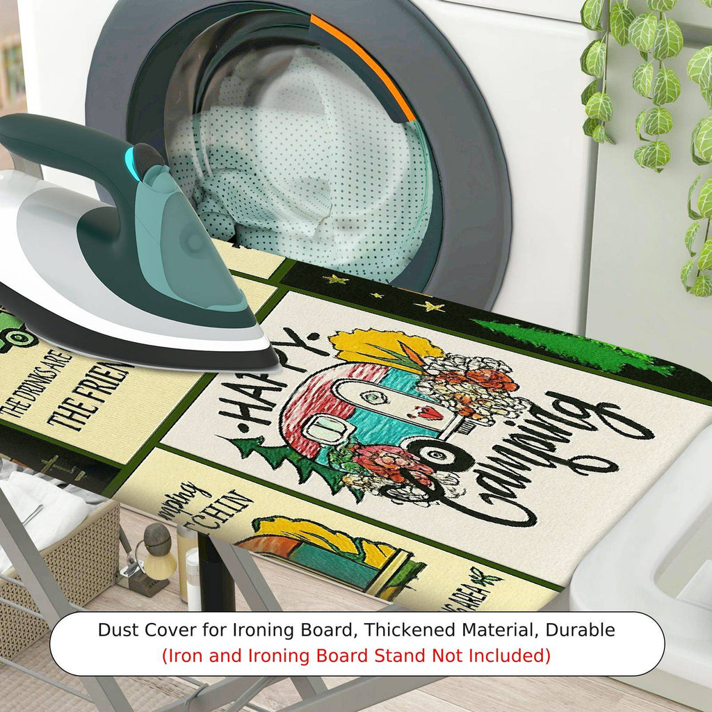 1-Piece Retro Camper  Happy  Ironing Board Cover, Universal Size, Without Board