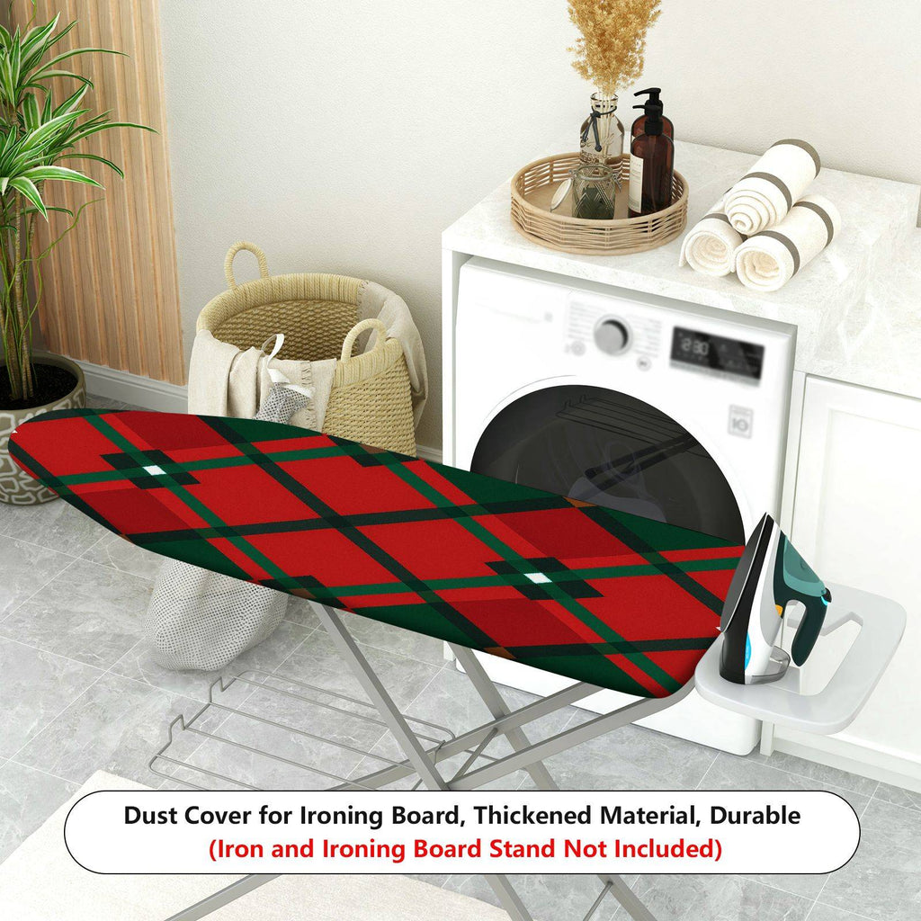 1-Piece Red Green Plaid Pattern Christmas  Ironing Board Cover, Universal Size, Without Board