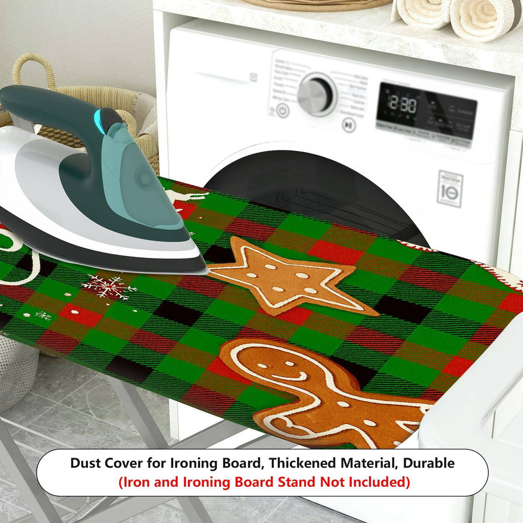 1-Piece Christmas Red Green Plaid  Ironing Board Cover, Universal Size, Without Board