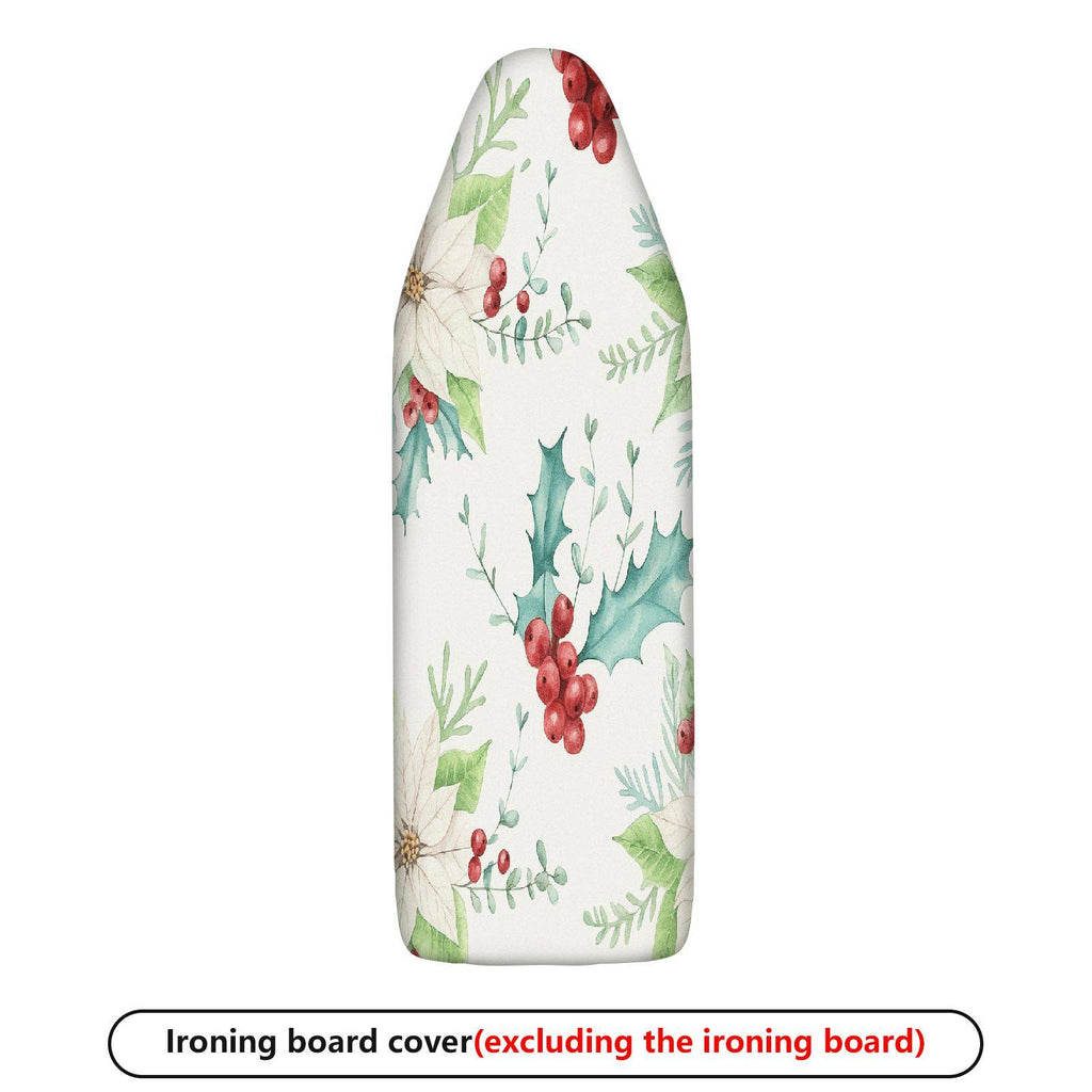 1-Piece Christmas Holly Poinsettia  Ironing Board Cover, Universal Size, Without Board