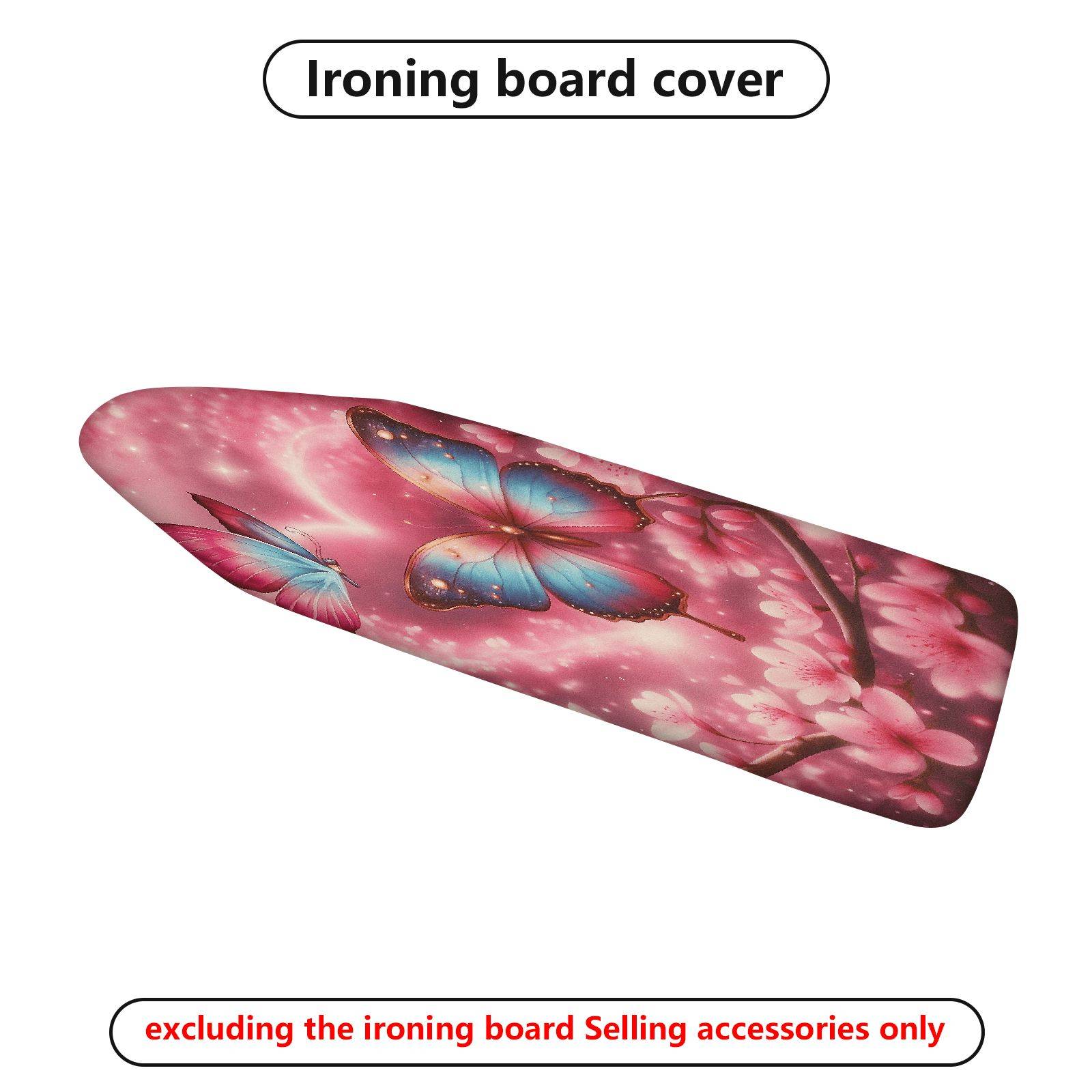 1-Piece Butterfly Cherry Blossom Pink  Ironing Board Cover, Universal Size, Without Board