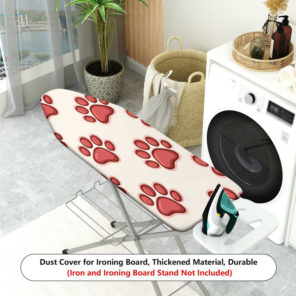 1-Piece Paw Print Red Cute Animal  Ironing Board Cover, Universal Size, Without Board