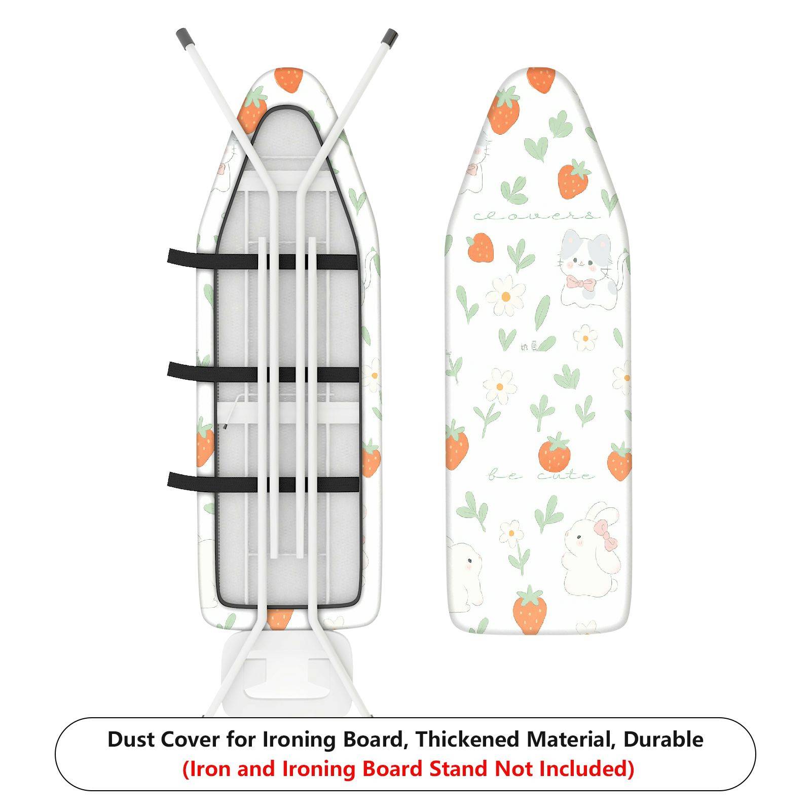 1-Piece Strawberry Floral Animal  Ironing Board Cover, Universal Size, Without Board
