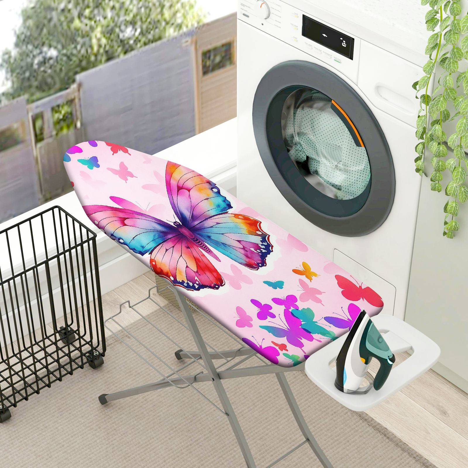 1-Piece butterfly pink colorful  Ironing Board Cover, Universal Size, Without Board