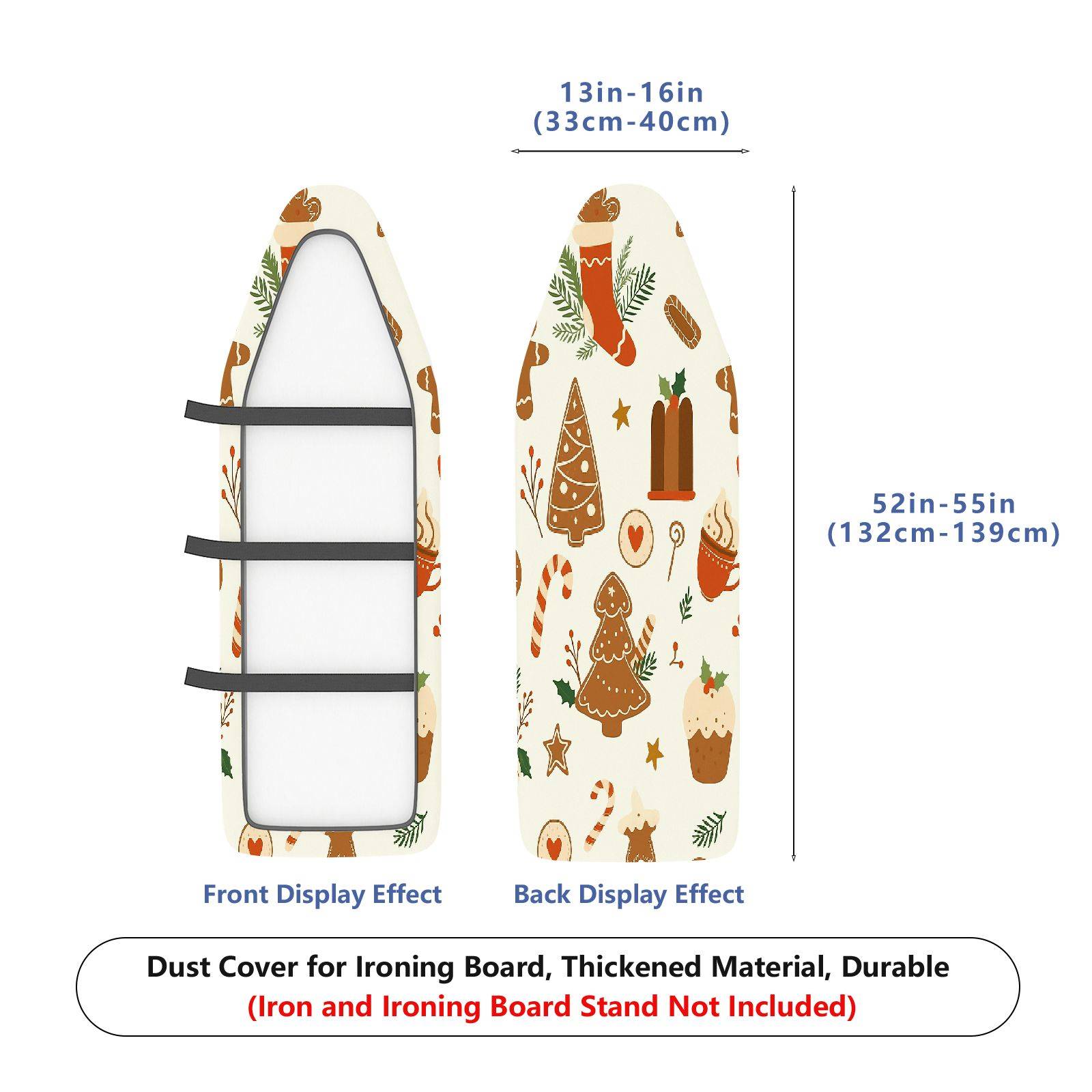 1-Piece Christmas Holiday Festive  Ironing Board Cover, Universal Size, Without Board