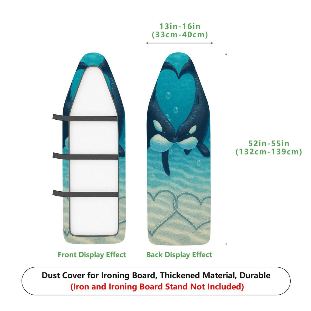 1-Piece Whale Ocean Blue  Ironing Board Cover, Universal Size, Without Board