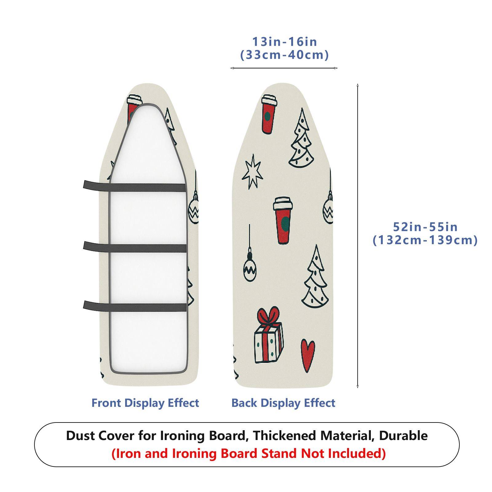 1-Piece Christmas Tree Coffee Cup Gift  Ironing Board Cover, Universal Size, Without Board