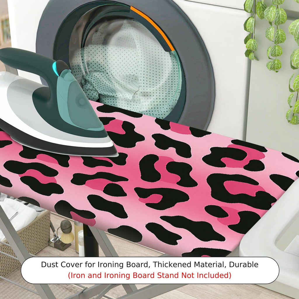 1-Piece Leopard Print Pink Decorative  Ironing Board Cover, Universal Size, Without Board