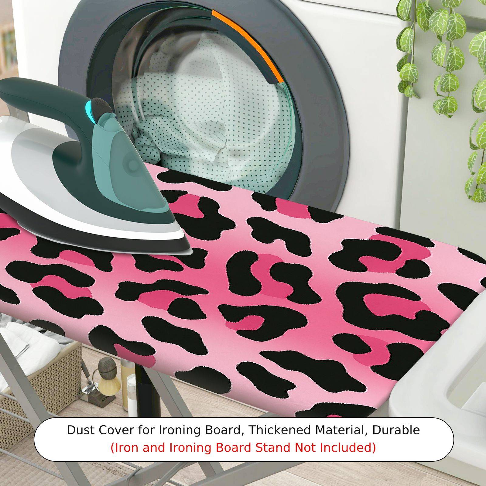 1-Piece Leopard Print Pink Decorative  Ironing Board Cover, Universal Size, Without Board