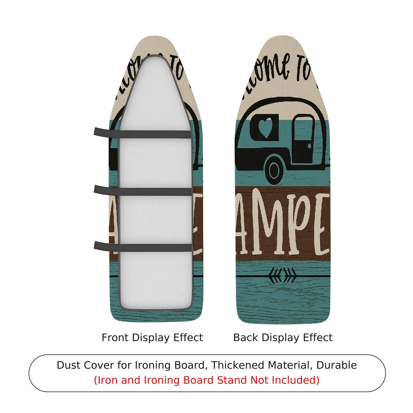 1-Piece Camper Retro Travel Adventure  Ironing Board Cover, Universal Size, Without Board