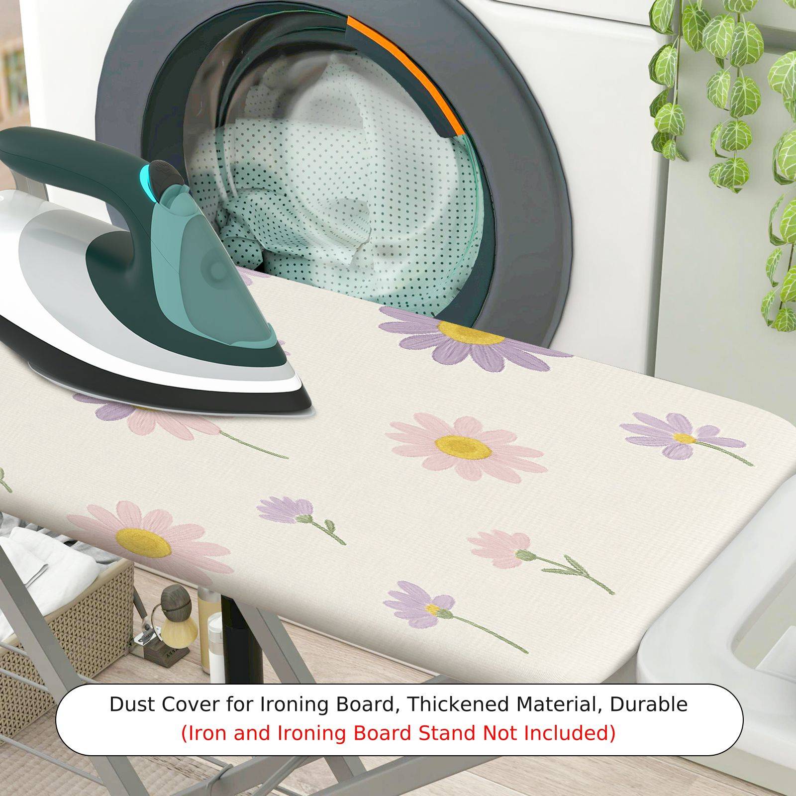 1-Piece Floral Purple Pink  Ironing Board Cover, Universal Size, Without Board