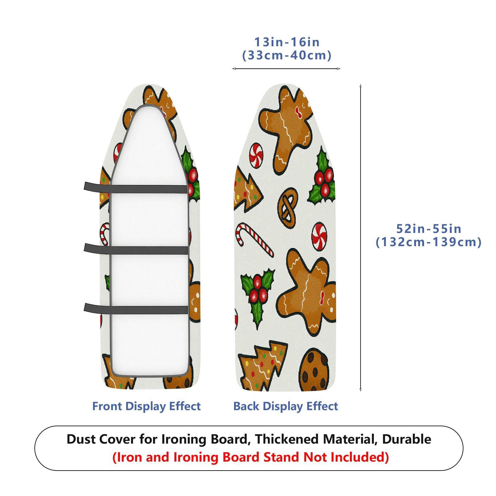 1-Piece Christmas cookies gingerbread holiday  Ironing Board Cover, Universal Size, Without Board