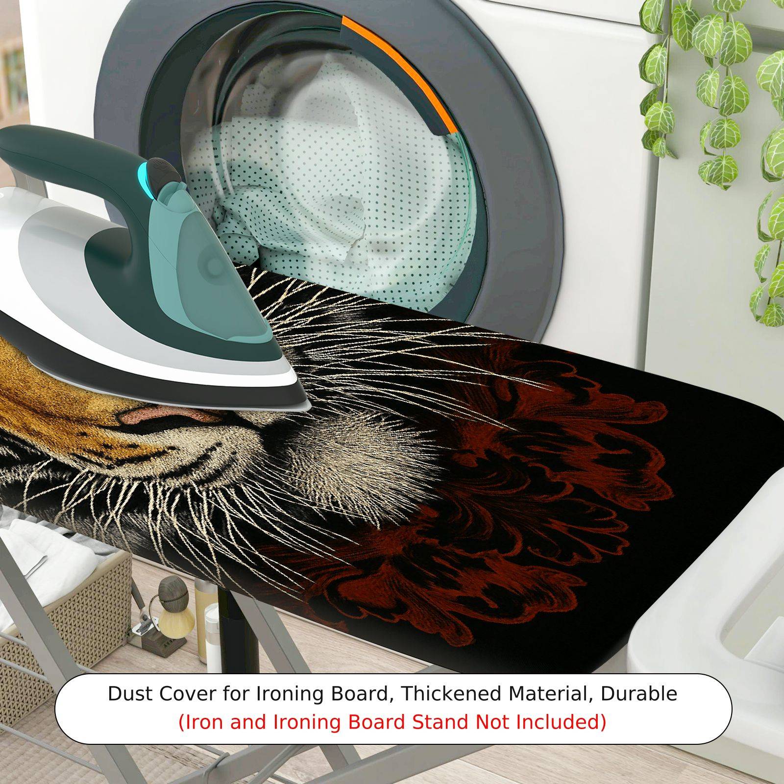 1-Piece Tiger Animal Wildlife  Ironing Board Cover, Universal Size, Without Board