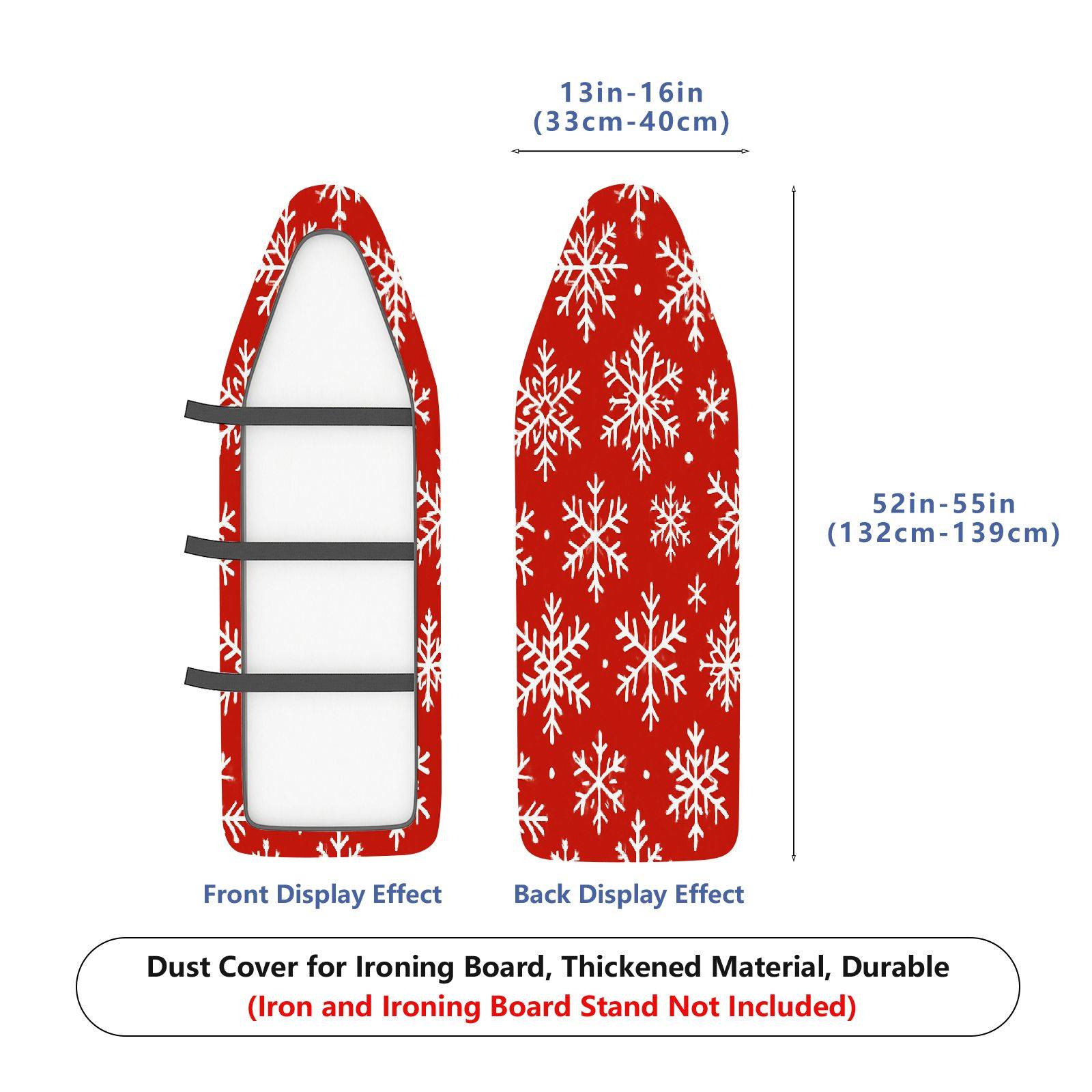 1-Piece Snowflake Christmas Red  Ironing Board Cover, Universal Size, Without Board