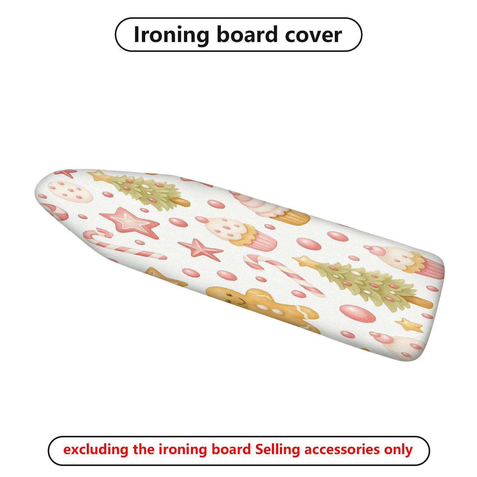 1-Piece Christmas Tree Gingerbread Candy  Ironing Board Cover, Universal Size, Without Board