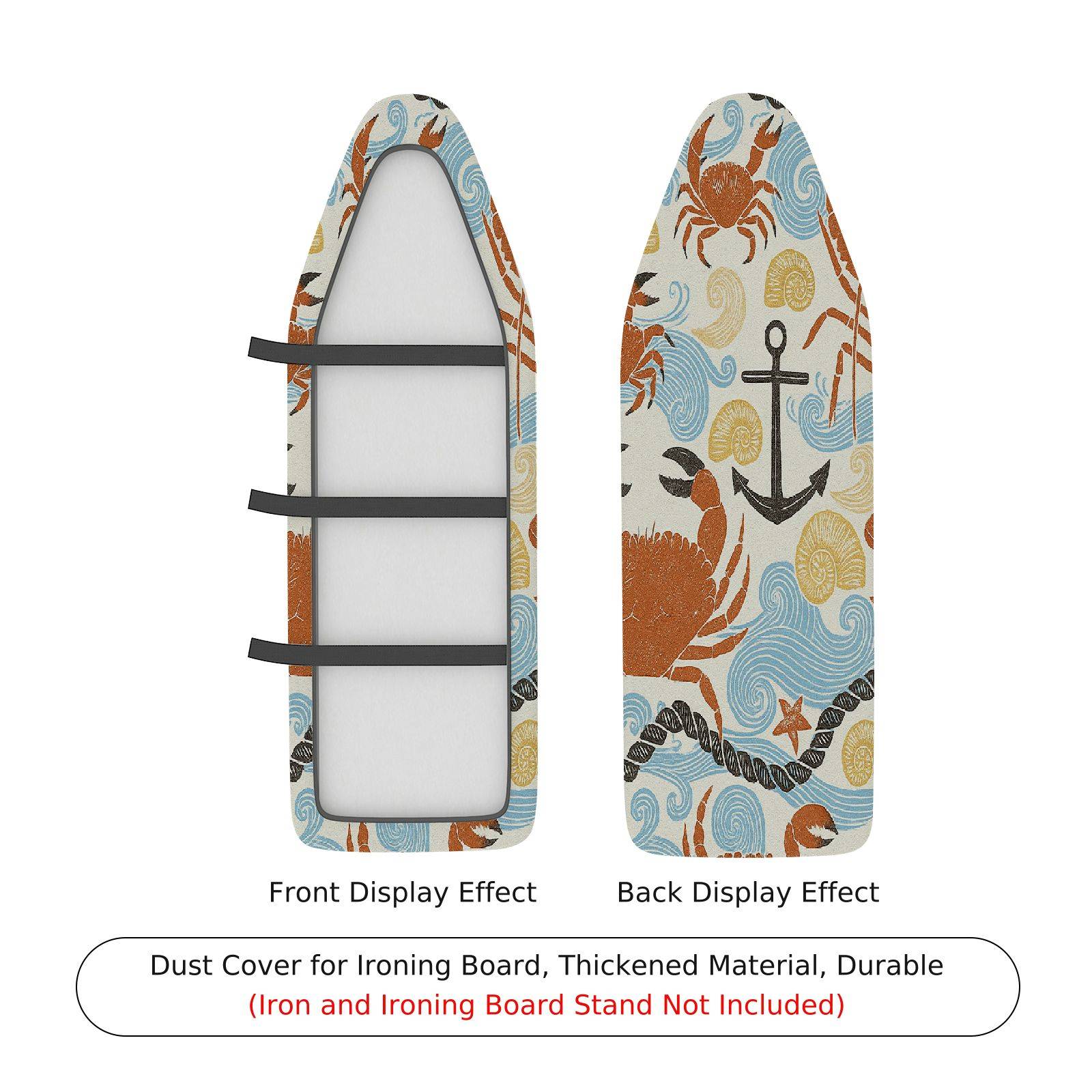 1-Piece Ocean Crab Anchor  Ironing Board Cover, Universal Size, Without Board