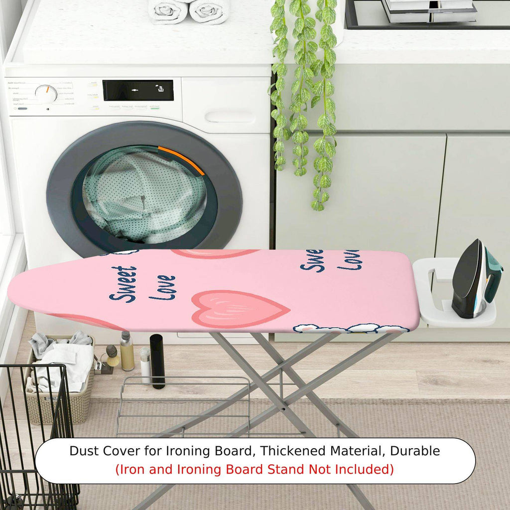 1-Piece Sweet Love Heart Pink  Ironing Board Cover, Universal Size, Without Board