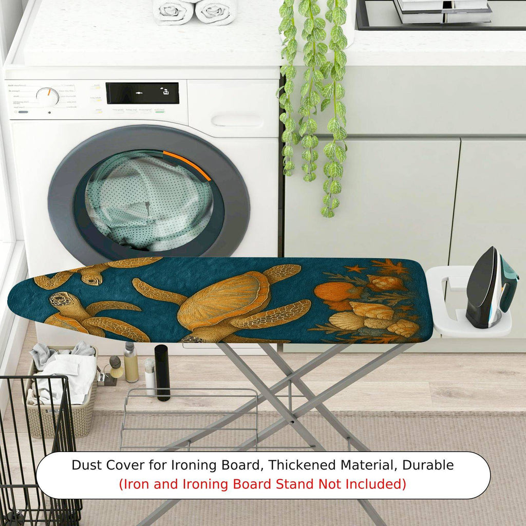 1-Piece Sea Turtle Ocean Marine Life  Ironing Board Cover, Universal Size, Without Board