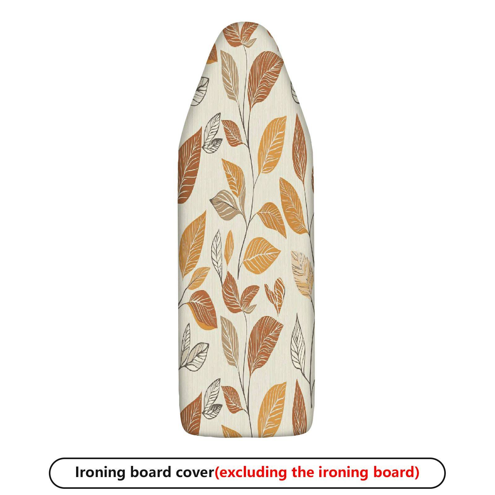 1-Piece Leaf Pattern Autumn Brown Beige  Ironing Board Cover, Universal Size, Without Board