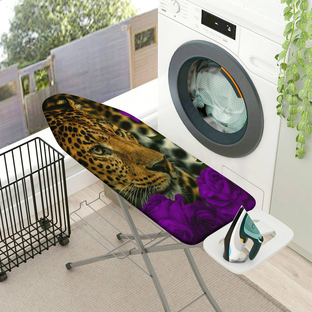 1-Piece Leopard Floral Animal  Ironing Board Cover, Universal Size, Without Board