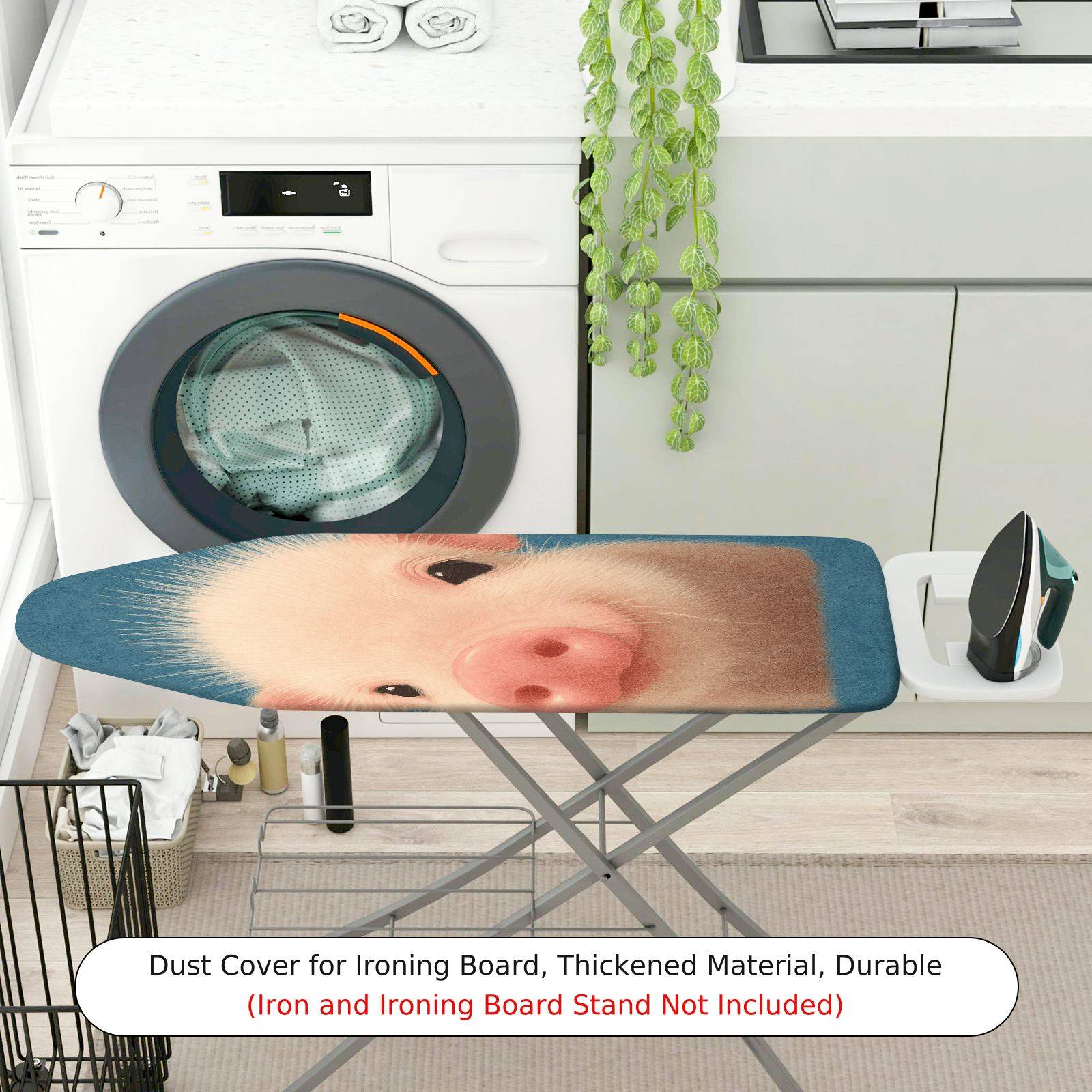 1-Piece Cute Pig Animal Blue  Ironing Board Cover, Universal Size, Without Board